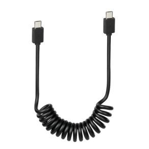 Ladekabel spiral sort - Micro usb til Micro usb - L�ngde 25-100 cm