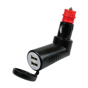 USB lader med 2x USB 12/24V - DIN & Standard - Roterbar 90 grader