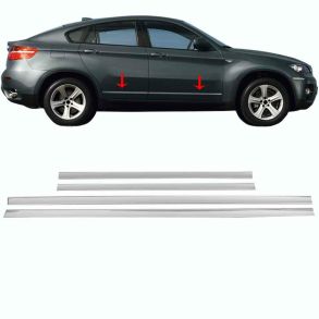 Sidelister - BMW X6 RG. 2008-2014 - 4 stk. Rustfri stl krom