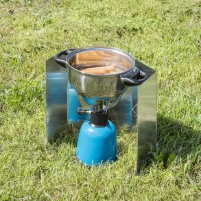 Vindskrm til gasblus 5-fag - Foldbar Aluminium - Universal 49x26 cm