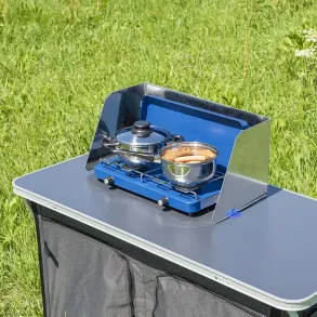 Vindskrm til gasblus 3-fag - Foldbar Stl skrm med sugekop montering - Universal 38,5/73x27x24 cm