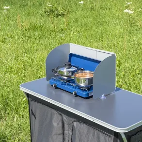 Vindskrm til gasblus 3-fag - Foldbar Stl skrm med sugekop montering - Universal 32/62x28,5x25 cm