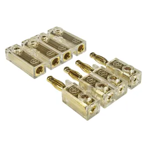 Hjttalerstik - Forgyldt Bananstik - 4 stk.