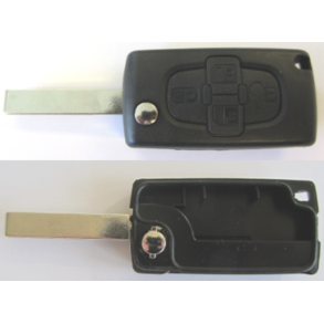 Key Housing - Peugeot - 4 Button Remote Housing - Without Battery Holder