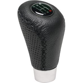 Gearknop 5/6 Gear Universal - Sort Kunstlder - Inklusiv 4 emblemer