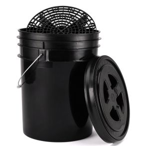 Vaskespand med bundsi & lg - Sort 20L