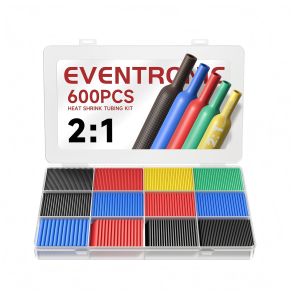 Krympeflex Sortiment - 5 Farver & 12 Strrelser - Antal 600 stk