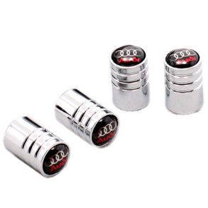 Ventilhtter Audi - Rund Krom Med Logo - 4 stk