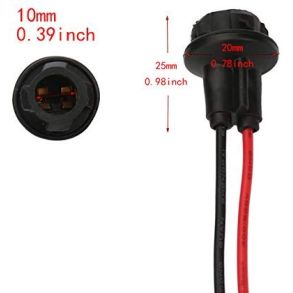 Lampefatning gummi - Sokkeltype T10 Pre W5W - Kabellngde 140 mm  