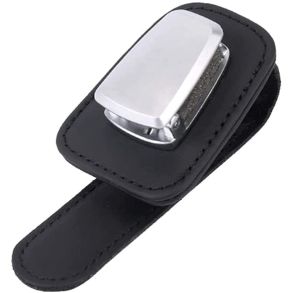 Brilleholder I Lder & Aluminium - Universal Sort - 1 stk