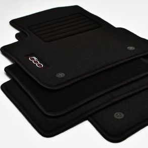 Bilmtter velour - Fiat 500/500C hybrid rg. 2020-> - Sort med logo