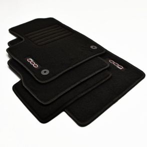 Bilmtter velour - Fiat 500E / 500E Cabriolet rg. 2020-> - Sort med logo
