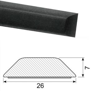 Pynteliste Sort Selvklbende - SICO TRIM - L. 1 Meter x B. 26 mm H. 7 mm
