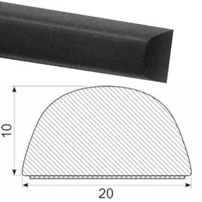 Pynteliste Sort Selvklbende - SICO TRIM - L. 1 Meter x B. 20 mm H. 10 mm