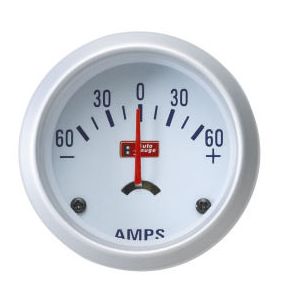 Amperemeter - Auto Gauge - Hvid 52 mm