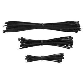 Kabelbinder Sort - 3 Strrelser - Strips 75 Stk