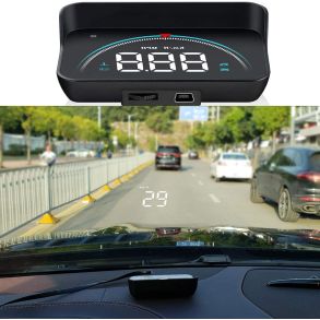 Head Up Display til OBD - Med Visning P Bilens Forrude - Hastighed / Omdrejninger / Temperatur