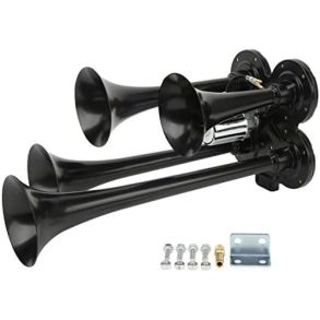 Trucker- & Marine Horn 12V - Sorte Tragte 4-Tonet - (150DB)