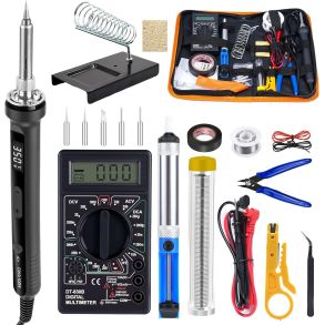 Loddekolbe kit med multimeter 220V / 100W - 19 dele - 180-520�C Med Display