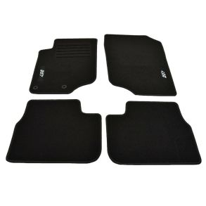 Bilmtter velour mttest - Peugeot 207 & 207 SW rg. 2006-> - Sort Med Logo
