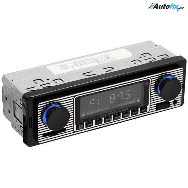Autoradio stéréo Bluetooth - 1 DIN - USB - 18 présélections - Look rétro  (RMD120BT)