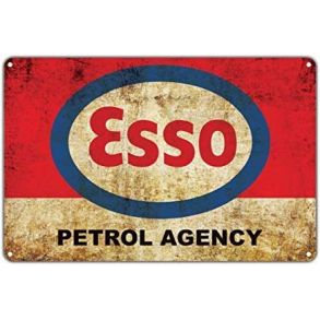 Retro Metalskilt - Esso Petrol Agency - Str. 20x30 cm