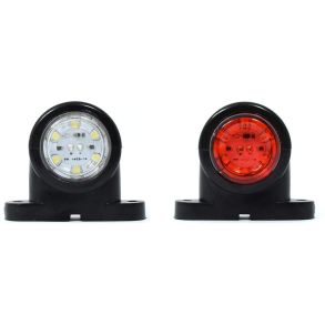 Slingrelygter LED Hvid/Rd 12V/24V - Dia. 45 mm. H + V - 1 stk.