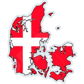 Danmark Dansk Flag Selvkl�bende - Vinyl Stickers - M�l 93x120 mm