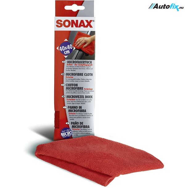 Sonax  Microfiberklud Udvendig - Rød 40x40 cm