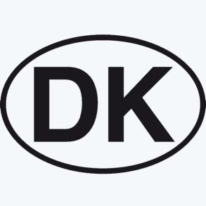 DK Skilt - Lille (Sort Udkret) - Selvklbende