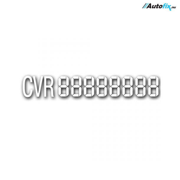 CVR NR-Skilt - Hvid Str. 3,3X22 cm