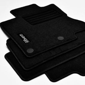 Bilmtter Velour Mttest - Nissan Qashqai II (J11) rg. 2014-2021 - Sort Med Logo