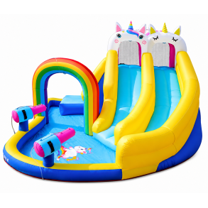 Hoppeborg inkl. 750W bl�ser - Doctor Dolphin Bouncer Unicorn - 351x430x232 cm