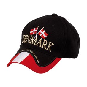 Cap Sort M/ Broderi DENMARK