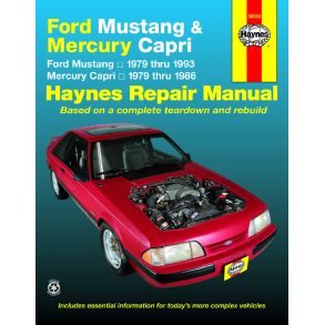 Reparationsbog Haynes - Ford Mustang, Ghia & Cobra (1979-1993) & Mercury Capri, Ghia & RS (1979-1986)