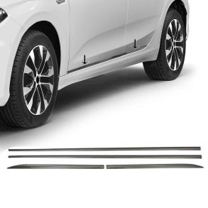 Sidelister - Mercedes A-Klasse W176 A45 AMG A200 A180 - 4 stk. Rustfri stl mrk krom