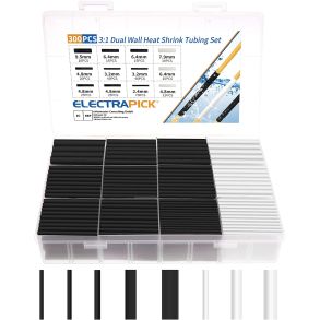 Krympeflex Sortiment 7 Str. - 3:1 Hurtig Krympning - Antal 300 Dele I Opbevaringsboks