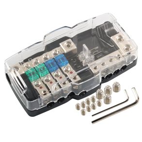 Fordelerblok V12 Med Sikringsholder - 4X Mini ANL sikringsboks - Med Advarselslys Ved Brndt Sikring