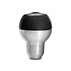 Gearknop Rund - Aluminium & Sort Lder - Universal