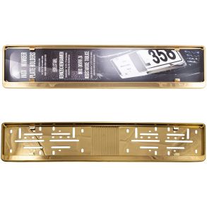 Nummerpladerammer Guld - Rustfri stl - 2 stk (For & Bag)