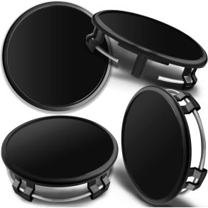 Centerkapsler til Aluflge - Sort ABS Plast Med Kant - Dia. 69/75 mm - 4 stk