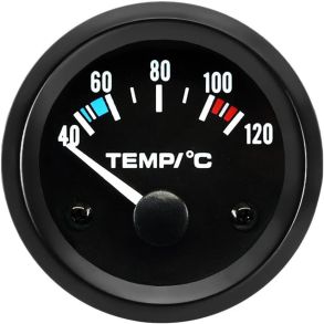 Vandtemperaturmler 12V - Auto Gauge - Sort 52 mm