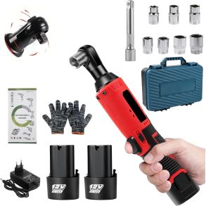 Skralden�gle Kit Batteridrevet 12V - 3/8'' / 0-320 omdr./min  - Inkl. 2x Lithiumbatterier 1500 mAh