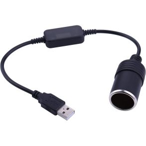 Omformer Stik Fra USB Til 12V (0,8A) Hunstik DIN - Lngde 120 cm