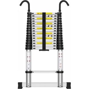 Teleskopstige 6,2 meter / 16 trin - Kvalitets Aluminium - Foldbar (1,18 meter)