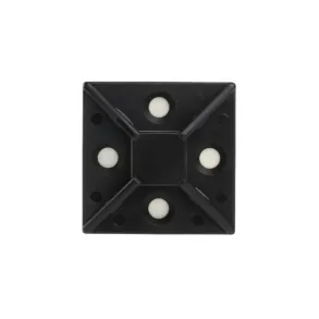 Sokkel / Anker Til Strips Sort - Skrue / Selvklbende 38x38 mm - Antal 1 stk