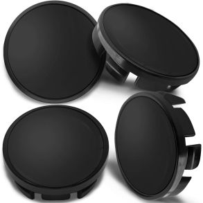 Centerkapsler til Aluflge - Sort ABS Plast Med Kant - Dia. 56/65 mm - 4 stk