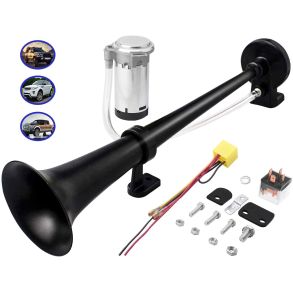 Trucker / Marine Horn Sort - Wadeo BigBlast 1-tonet - 12V (118DB)