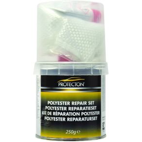 Polyesterspartel reperationsst - Polyester Repair Set - 250 gram (inkl. glasfibermtte & hrder)