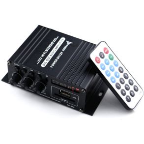 Forstrker Med Bluetooth & FM Radio - 2-Kanals 12V - Inkl. fjernbetjening